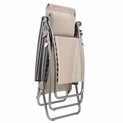 Lafuma R Clip outdoor chair Lounge Mesh seat Mesh backrest Elastomer, Fabric, Steel Beige, Stainless steel