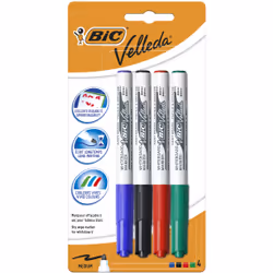 BIC Velleda, White, Black, Blue, Green, Red, 4 pc(s)