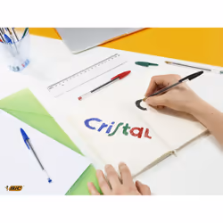 BIC Cristal Original Black, Blue, Green, Red Clip-on retractable ballpoint pen Medium 10 pc(s)