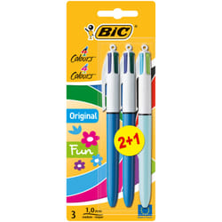 BIC 883783 ballpoint pen Black, Blue, Green, Red Clip-on retractable ballpoint pen Medium 3 pc(s)