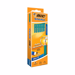 BIC Ecolutions Evolution 655HB Pencil with Eraser (Pack of 12) Green
