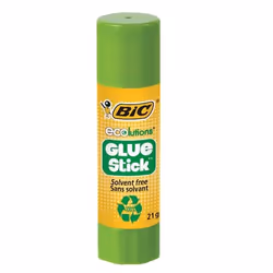 BIC ECOlutions, Glue stick, 21 g, Cardboard, Paper, Display box, 20 pc(s), Solvent