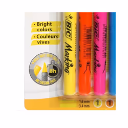 BiC Brightly Coloured Highlighter Pen Set Medium Nib Assorted Colours Pack Of 5