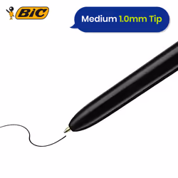 BIC 4 Colours Pro Ballpoint Pen Retractable Smooth Ink Flow 1.0mm