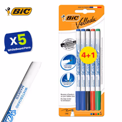 BIC Velleda 1721 Whiteboard Pens Assorted Colours Pack of 5