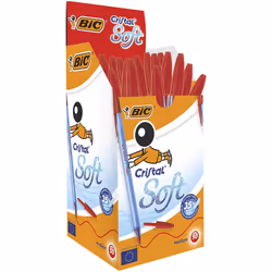 BIC Cristal Soft Ballpoint Pen 0.4 MM Pack of 50 Red