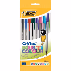 BIC Cristal Multicolour Ballpoint Pens Assorted Colours 8 Pack