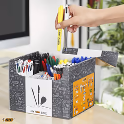 My BIC Box Stationery Gift Set and Variety Pack - Box of 124 Essential Stationary Products in Convenient Box for Home Office or...