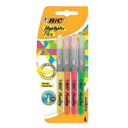 BIC Highlighter Flex marker 4 pc(s) Brush tip Green, Orange, Pink, Yellow