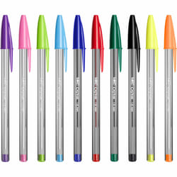 BIC Cristal Black, Blue, Green, Light Blue, Light Green, Orange, Pink, Purple, Red, Turquoise Stick ballpoint pen 10 pc(s)