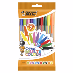 BIC Cristal Black, Blue, Green, Light Blue, Light Green, Orange, Pink, Purple, Red, Turquoise Stick ballpoint pen 10 pc(s)