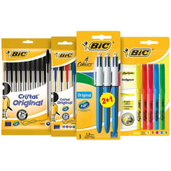 BIC Student Ballpoint Pens, Highlighters and 4 Colour Pens
