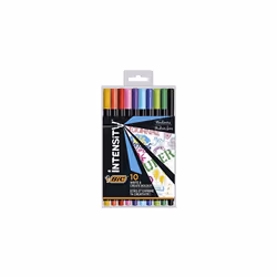 BIC Intensity 953034 Felt-Tip Pens with Fine Ink 0.4 mm Pack of 10 Assorted Colours