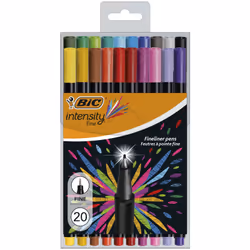BIC 953035, Fine, 20 colours, Black, Blue, Brown, Green, Grey, Light Blue, Light Green, Lilac, Orange, Pink, Purple, Red, Yel ...