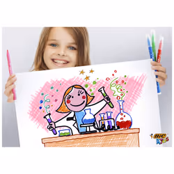 Kids Colouring Set - Case of 30 Colouring Products - 18 Pencils and 12 Felt-Tip Colouring Pens in Convenient Plastic Case