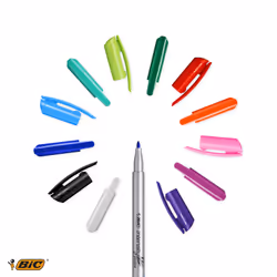 BIC 964893 felt pen Medium Black, Blue, Green, Grey, Light Blue, Light Green, Orange, Pink, Purple, Red 12 pc(s) - Additional view 6
