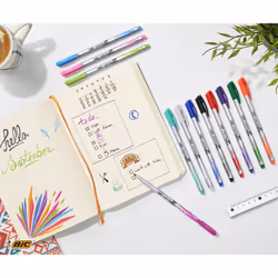 BIC 964893 felt pen Medium Black, Blue, Green, Grey, Light Blue, Light Green, Orange, Pink, Purple, Red 12 pc(s) - Additional view 7