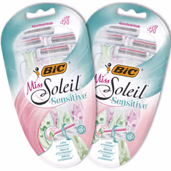 Miss Soleil Sensitive Women's Razors, Bundle of 2 Packs of 4