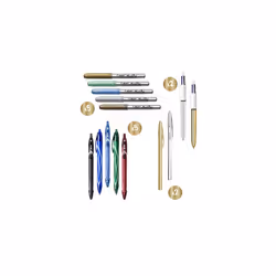 BIC My Surprise Box Gift Set of 14 Writing Products, 4 Ballpoint Pens/ 5 Metallic Felt-Tip Pens/ 5 Gel Pens, 1 Repositionable Pad and 1 A5 Notebo - Additional view 2