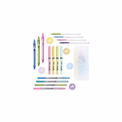 Pastel Dream Kit - 3 Gel Pens/4 Felt Writing Pens/4 Highlighter Pastel Pens/4 Ball Pens/1 Notepad - Gift Box of 16, turquoise - Additional view 3