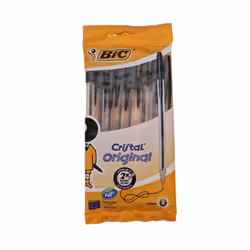 Bic Cristal Original Smudge Free Ballpoint Pens  Ideal for School  Bla
