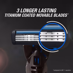 Hybrid 3 Flex Refillable Men's Razor, 90% Recycled Plastic Handle and 10 Triple-Blade Refills with Lubricating Strip - Bundle of 1+10