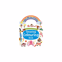 Kids 57 Piece Colouring Set: 18 Colouring Pencils, 18 Felt Tip Pens, 18 Wax-Free Crayons, and 3 Colouring Books