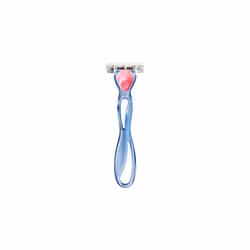 Click 3 Soleil Sensitive Women's Razor Refills, 3 Moveable Blades and Lubricating Strip - Box of 8 Cartridges, Blue