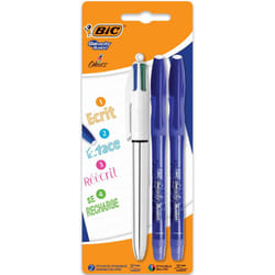 Bic Gel-ocity Illusion 4 Colour Pen, 2 Blue Erasable Gel Pens - 3 Pack