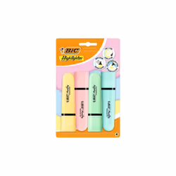 The BIC Marking Highlighter Flat contains 4 pastels highlighter pens that are reliable and versatile and consist of quick-dry ...