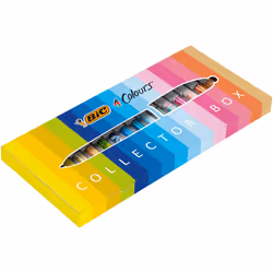 4 Colours Special Collection of 15 Ball Pens Medium Points (1.00 mm) and Wide Point (1.6 mm) - Assorted Ink Colours, Box of 1 ...