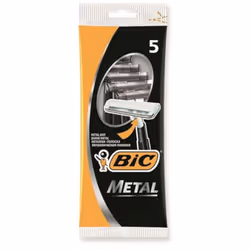 Disposable Metal Razors by BIC - Single-Blade Stainless Steel Shaver for Men * Safe Shaving * 1 Pack of 5-Count. Perfect for  ...