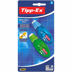 Tipp-Ex Micro Tape Twist Correction Tapes - Assorted Body Colours, Pack of 2