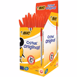 BIC Cristal Original Ballpoint Pens Medium Point (1.0 mm) â Red, Box of 50