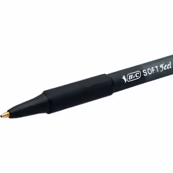 Soft Feel Click Grip Ballpoint Pens, 1.0 mm Retractable Point, Soft-Touch Rubber Grip, Black, pack of 15