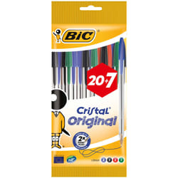 BIC Cristal Original Black, Blue, Green, Red Stick ballpoint pen 27 pc(s)