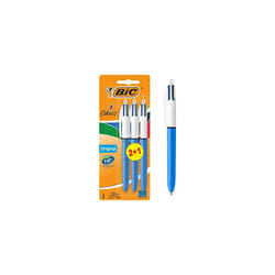 BIC 4 Colours Original, Retractable Ballpoint Pens, Ideal for School, Medium Point (1.0mm), Multi-coloured, Pack of 3