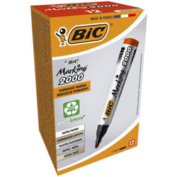 BIC Marking 2000 ECOlutions Permanent Bullet Tip Markers - Red, Box of 12