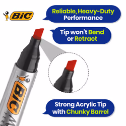 BIC ECOlution 2300 Permanent Marker Pen - Red Thick Chisel Tip