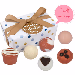 Bomb Cosmetics Chocolate Handmade Bath Melts Wrapped Ballotin Gift Pack [Contains 6-Pieces], 150g