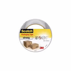 3M Scotch Strong Packaging Tape Transparent, 1 Roll, 48 mm x 66 m - Ideal for Packing Boxes and Parcels