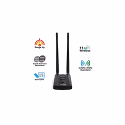 Alfa Long-Range Dual-Band AC1200 Wireless USB 3.0 Type-C Wi-Fi Adapter w/2x 5dBi External Antennas - 2.4GHz 300Mbps/5GHz 867Mbps - 802.11ac & A, B, G