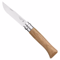 OPINEL No 8 Oak Classic - Oak wood handle - 8.5cm stainless steel blade with locking collar