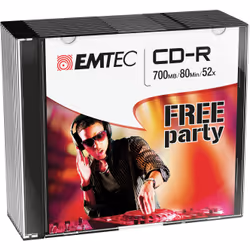 Emtec ECOC801052SL, 52x, CD-R, 120 mm, 700 MB, Slimcase, 10 pc(s)