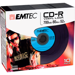 Emtec CD-R Vinyl Look, CD-R, 120 mm, 700 MB, 10 pc(s)