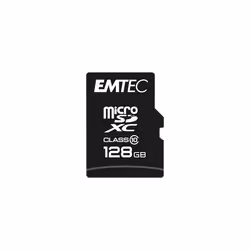 Emtec Classic, 128 GB, MicroSDXC, Class 10, 20 MB/s, 12 MB/s, Black