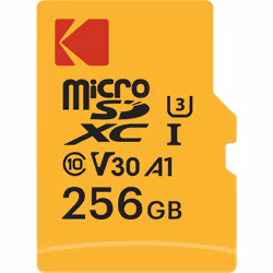 Kodak - 256GB UHS-I U3 V30 A1 microSDHC/XC Micro SD Memory Card - Micro SD Memory Card - Read Speed 95MB/s Max - Write Speed  ...