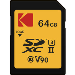 Kodak 64GB UHS-II U3 V90 Ultra Pro SDXC Memory Card - Up to 300MB/s Read Speed and 270MB/s Write Speed