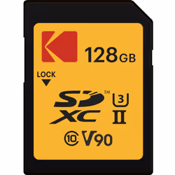 Kodak 128GB UHS-II U3 V90 Ultra Pro SDXC Memory Card - Up to 3000MB/s Read Speed and 270MB/s Write Speed