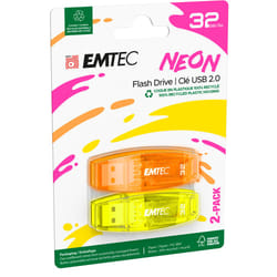 Emtec C410 Neon USB flash drive 32 GB USB Type-A 2.0 Orange, Yellow